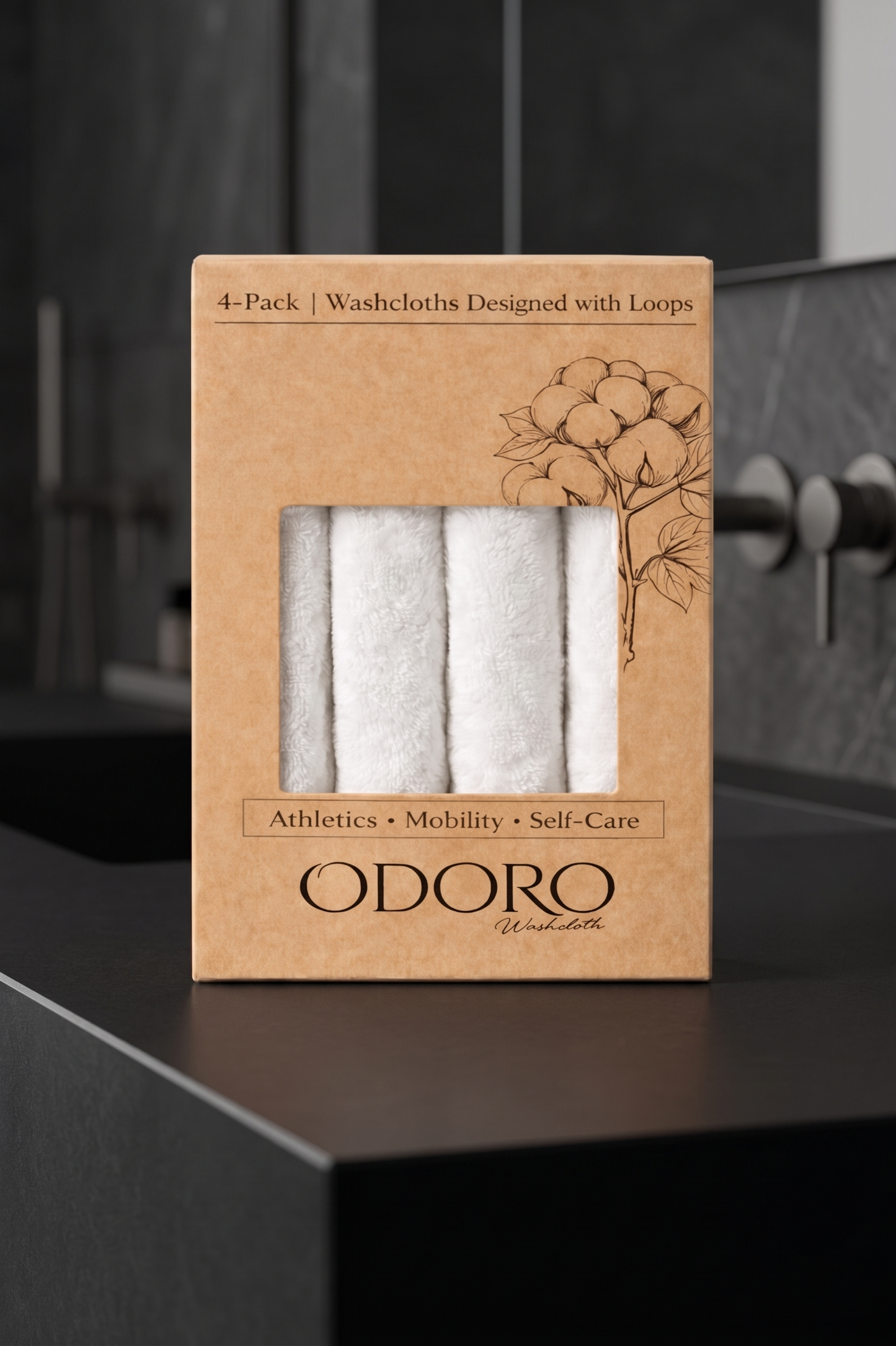 Odoro Washcloth - 4 Pack - White